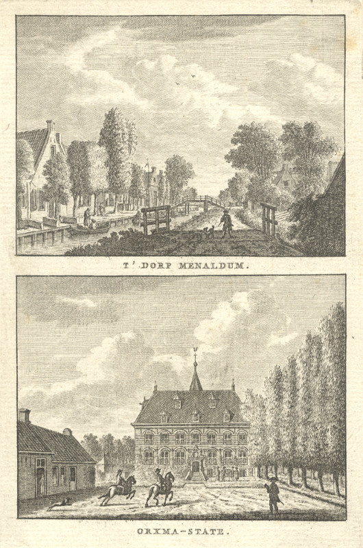 view T´ Dorp Menaldum; Orxma-State by C.F. Bendorp, J. Bulthuis