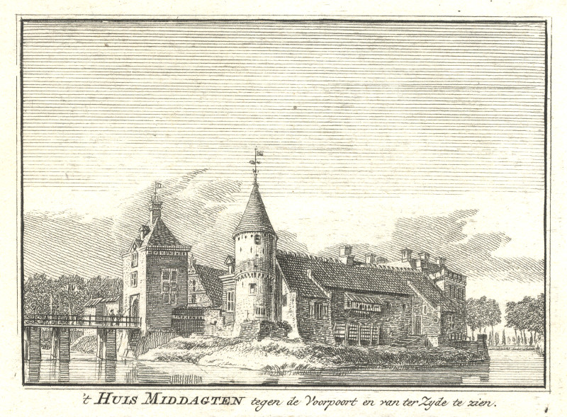 ´t Huis Middagten tegen de Voorpoort en van ter Zyde te zien by H. Spilman, J. de Beijer