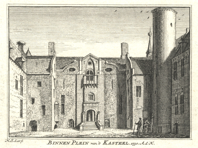 Binnen Plein van ´t Kasteel,  1730 by H. Spilman, A. de Haen