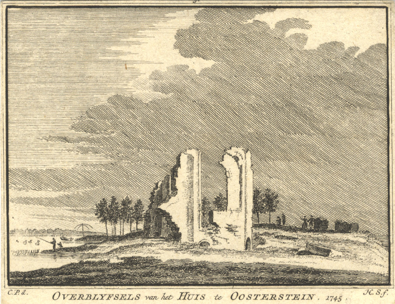 Overblyfsels van het Huis te Oosterstein, 1745 by H. Spilman, C. Pronk