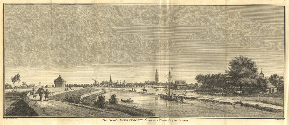 De Stad Amersfoort, Langs de Rivier de Eem te zien by J.C. Philips naar J. de Beijer