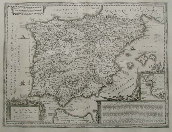 map Hispaniae veteris descriptio Joannem Jansonium by JANSSONIUS, J. / HORNIUS