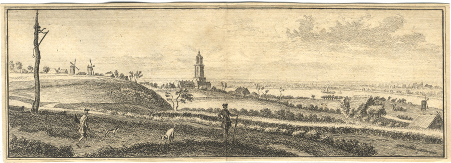 De stad Rhenen, de Ryn en de Betuw van de Galgenberg te zien by H. Spilman naar J. de Beijer