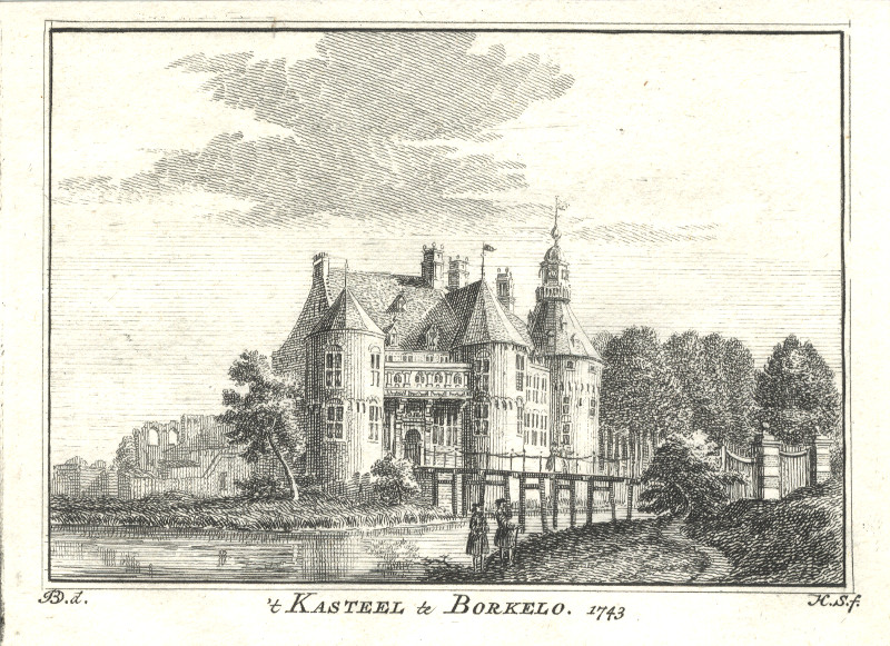 ´t Kasteel te Borkelo,  1743 by H. Spilman, J. de Beijer