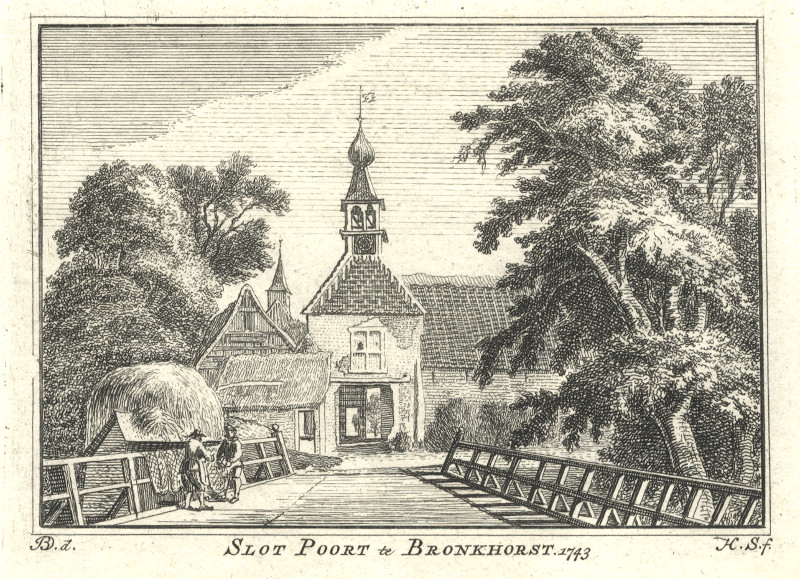 Slot Poort te Bronkhorst 1743 by H. Spilman, J. de Beijer