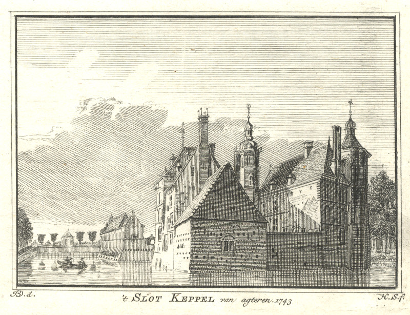 ´t Slot Keppel van agteren 1743 by H. Spilman, J. de Beijer