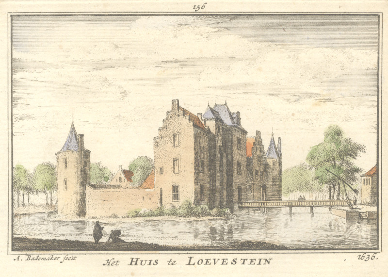 Het Huis te Loevestein 1636 by A. Rademaker