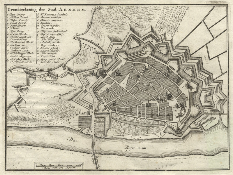 Grondteekening der Stad Arnhem by H. de Leth