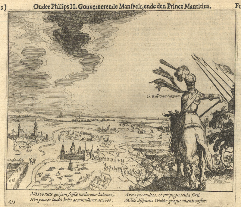 Wedde; Onder Philips II. Gouvernerende Mansvelt, ende den Prince Mauritius by Simon Frisius