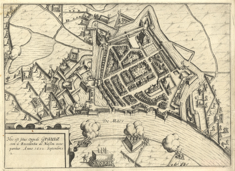 Hic est situs Oppidi Graviae cum a excellentia de Nassou occuparetur anno 1602 by Lambert Cornelisz, L. Guicciardini