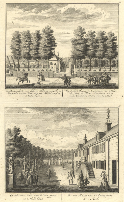 view De Buitenplaets van Juffr. de Weduwe van Floris Koopman by Daniel Stoopendaal