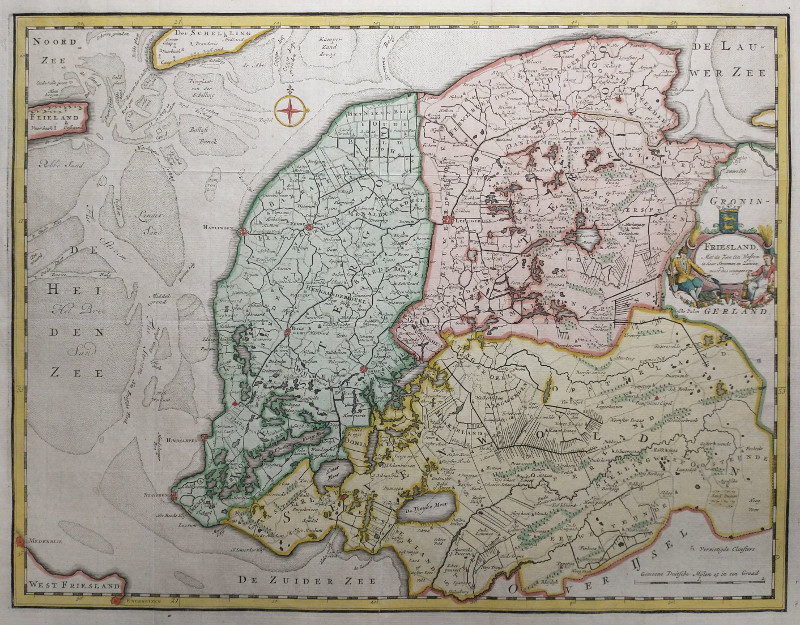 Friesland, Met de zee ten Westen,in haar stroomen en zanden, nooit dus uitgegeeven by I. Tirion