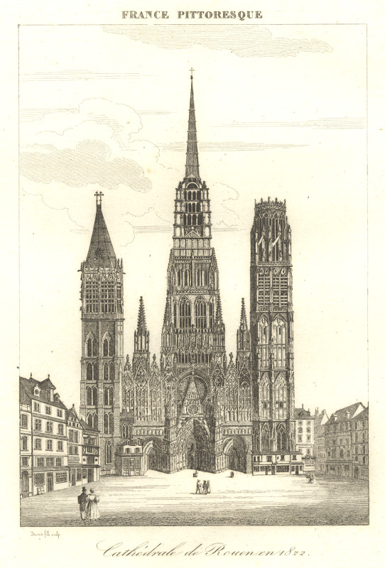view Cathedral de Rouen en 1822 by Duran