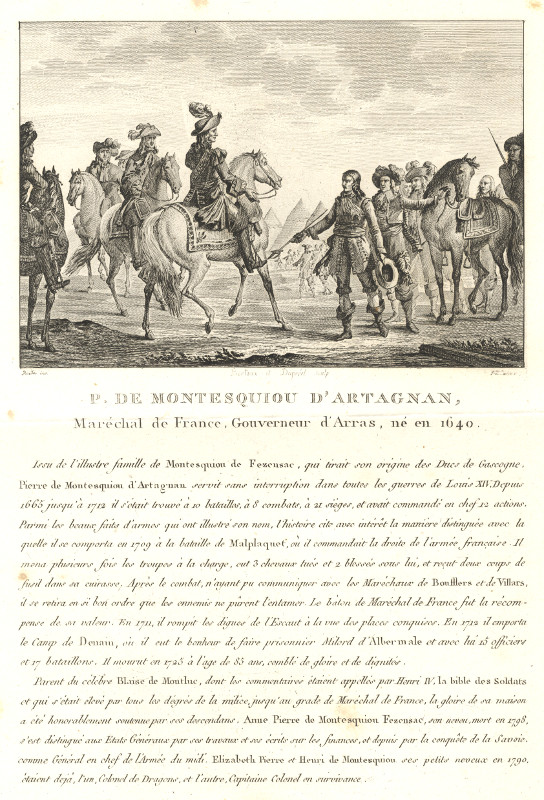 print P. de Montesquiou d´Artagnan, Marechal de France, Gouverneur d´Arras by Bertaux, Dupreel