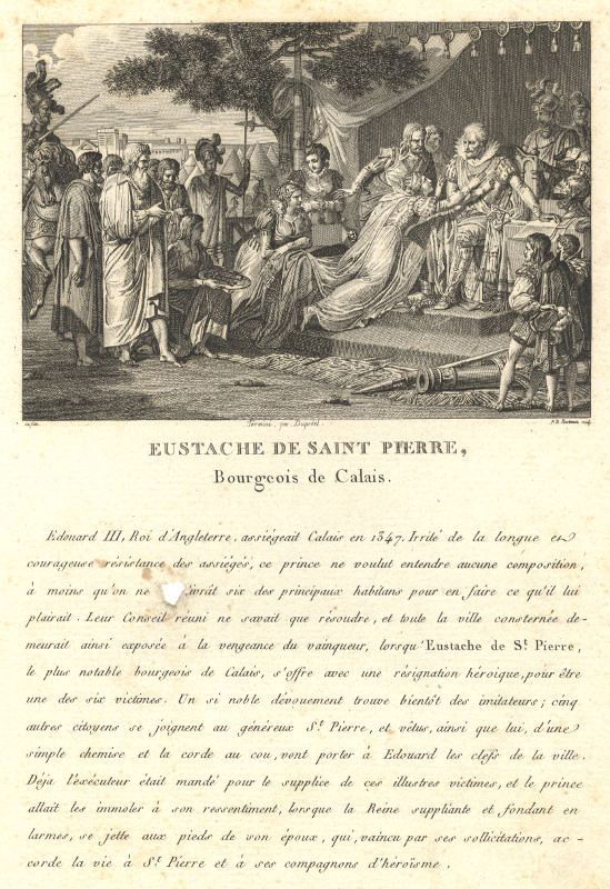 print Eustache de Saint Pierre, Bourgeois de Calais by Termine, Dupreel, Bertaux