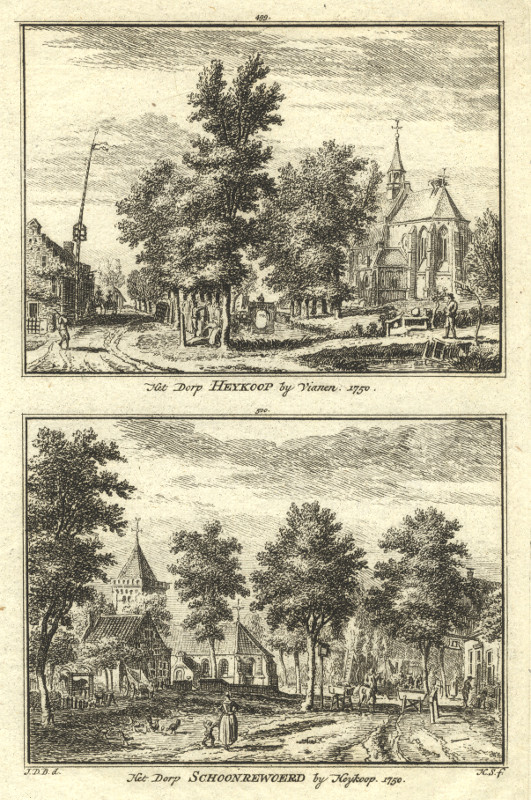 view Het Dorp Heykoop by Vianen; Het Dorp Schoonrewoerd by Heykoop.  by H. Spilman, J. de Beijer