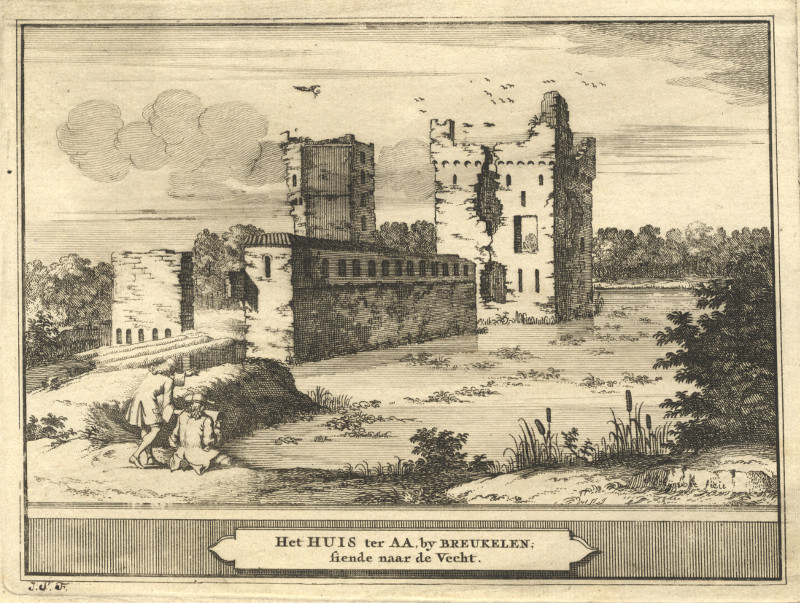 Het Huis ter AA, by Breukelen; siende naar de Vecht by J. Schijnvoet, naar R. Roghman