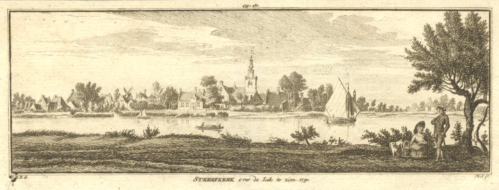 Streefkerk over de Lek te zien. by H. Spilman, J. de Beijer
