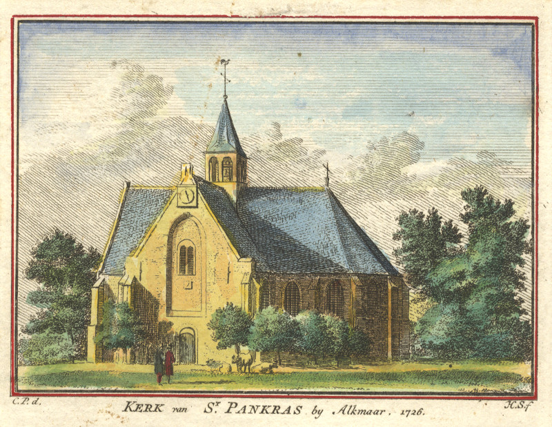 Kerk van St. Pankras by Alkmaar 1726 by H. Spilman, C. Pronk