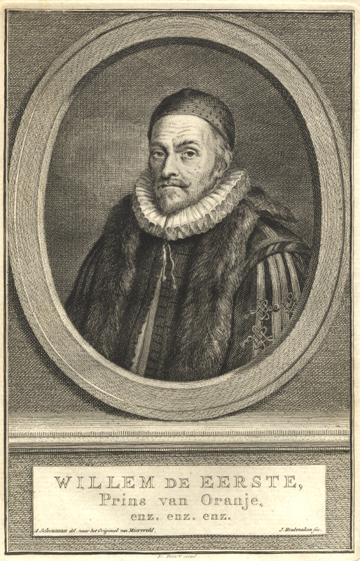 print Willem de Eerste, Prins van Oranje, enz. enz. enz.  by A. Schouman, J. Houbraken (naar M. van Mierevelt)