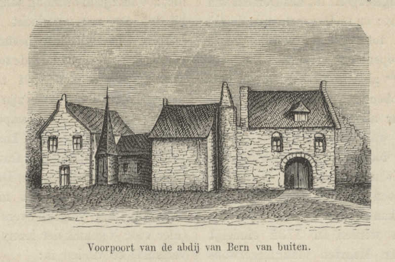 Voorpoort van de abdij van Bern van buiten by nn