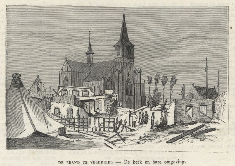 De brand te Velddriel - De kerk en hare omgeving by nn