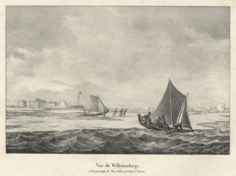 Vue de Willemsdorp et du passage du Moerdyk pendant l´hyver by gebr. Jobard