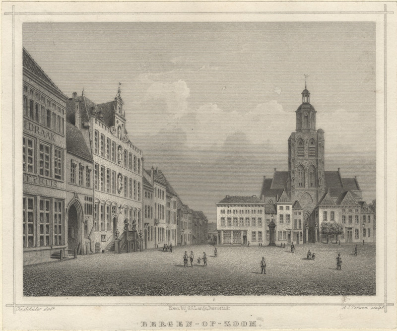 Bergen-op-Zoom, De Groote Markt by Chr. Schüler, A.J. Terwen