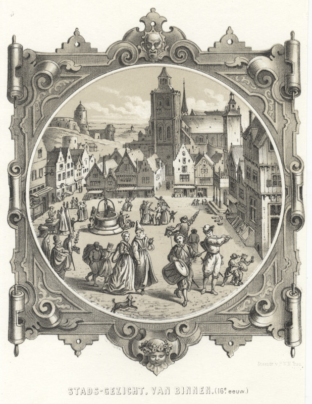 Stads-gezicht, van binnen (16e eeuw) by nn, P.W.M. Trap