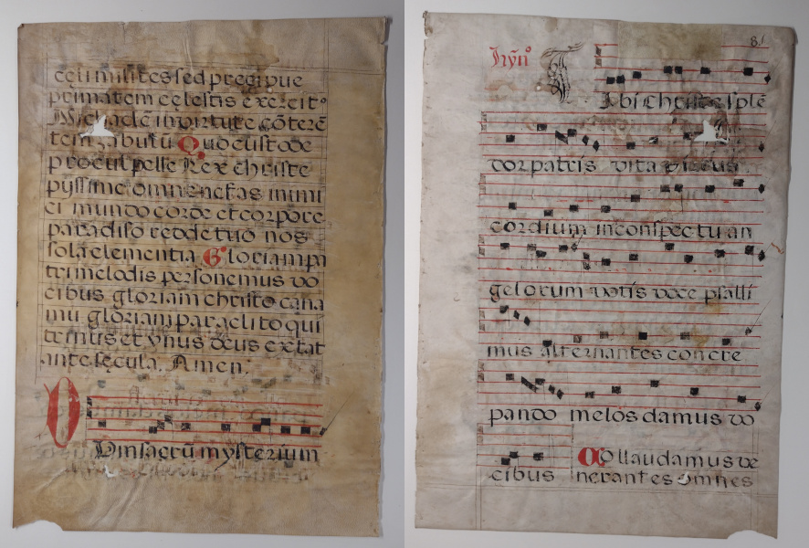 Antieke liturgische muziek op vellum by nn
