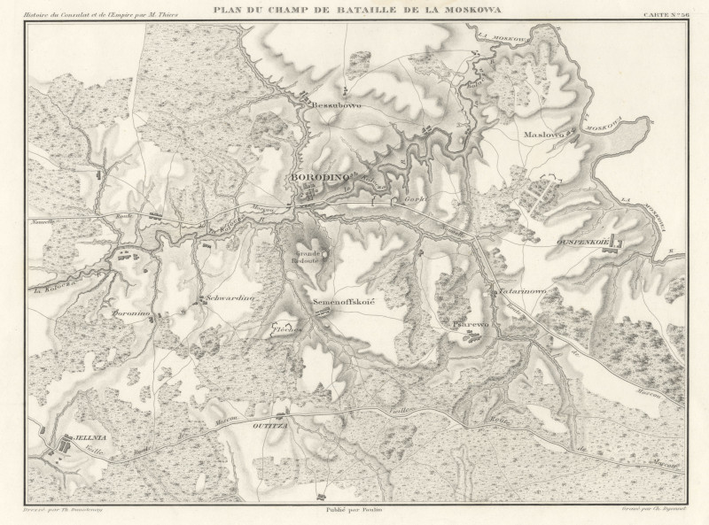 Plan du champ de bataille de la Moskowa by Ch. Dyonnet, Th. Duvotenay