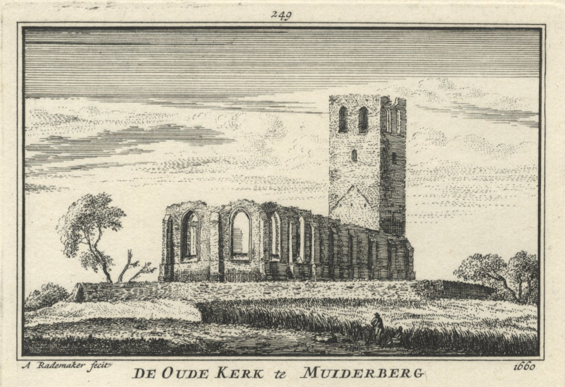 De Oude Kerk te Muiderberg, 1660 by A. Rademaker