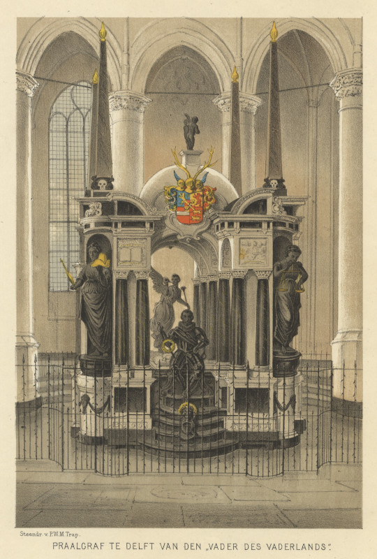 print Praalgraf te Delft van den "Vader des Vaderlands" by P.W.M. Trap