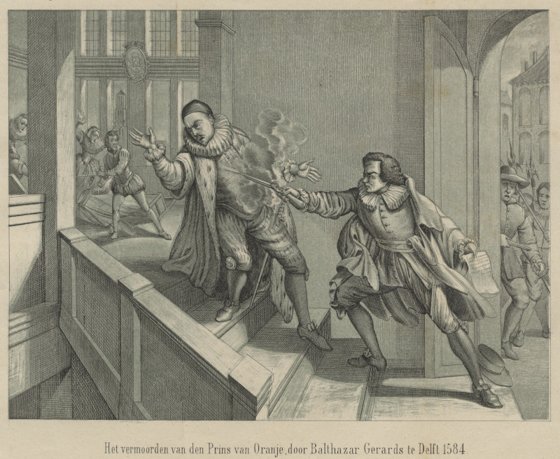 Het vermoorden van den Prins van Oranje, door Balthazar Gerards te Delft 1584 by nn