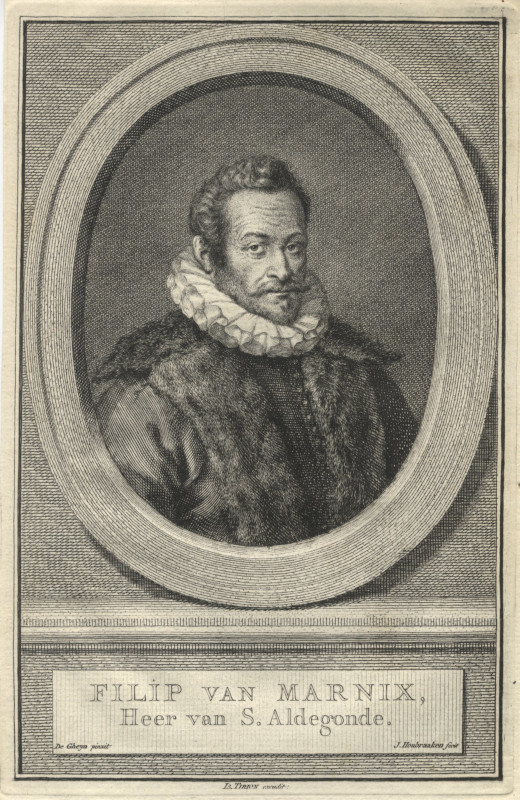 print Filip van Marnix, Heer van S. Aldegonde by De Gheyn, J. Houbraken