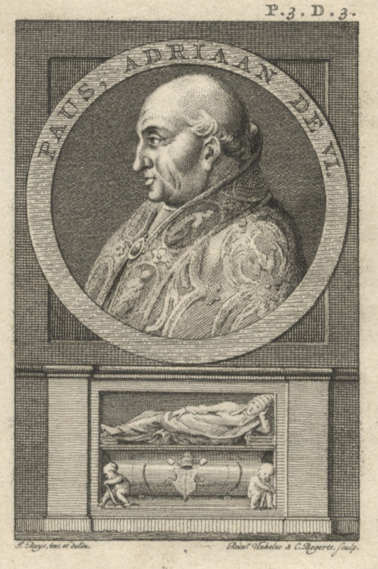 print Paus Adriaan de VI by R. Vinkeles en C. Bogerts, naar J. Buys