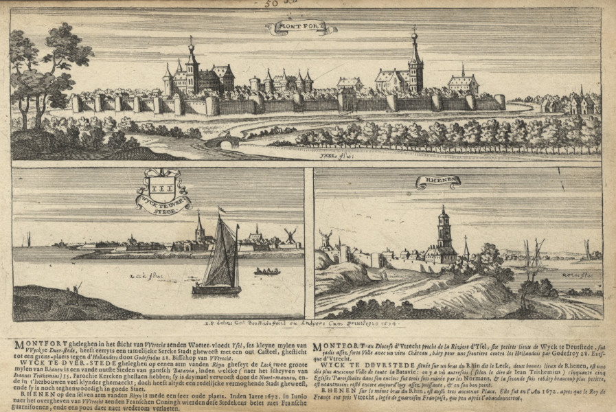 Montfort; Wyck te Duerstede; Rhenen by Caspar Bouttats