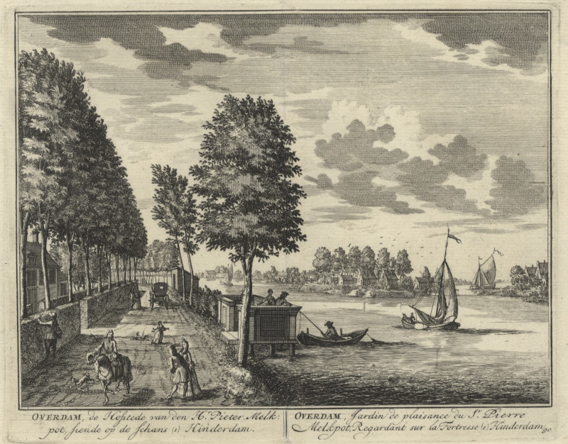 Overdam, de Hofstede van den Hr Pieter Melkpot, siende op de Schans Hinderdam by D. Stoopendaal