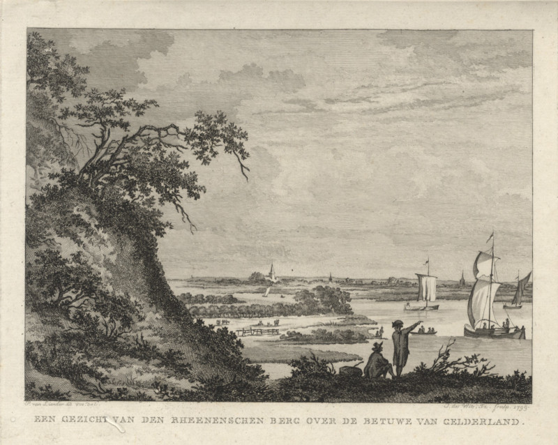 Een gezicht van den Rheenenschen berg over de Betuwe van Gelderland by J. de Wit Jz., naar Paul van Liender