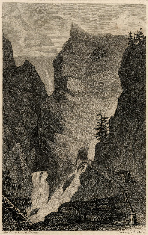view Gallerie von Gondo (Simplon Strasse) by J. G. Martini, v. Brankedon