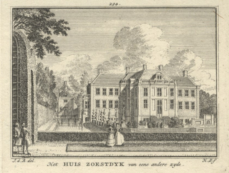 Het Huis Zoestdyk van eene andere zyde by H. Spilman naar J. de Beijer
