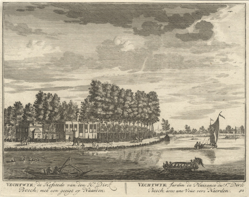 Vechtwyk: de Hofstede van den Hr. Dirk Bosch; met een gesigt op Naarden by D. Stoopendaal