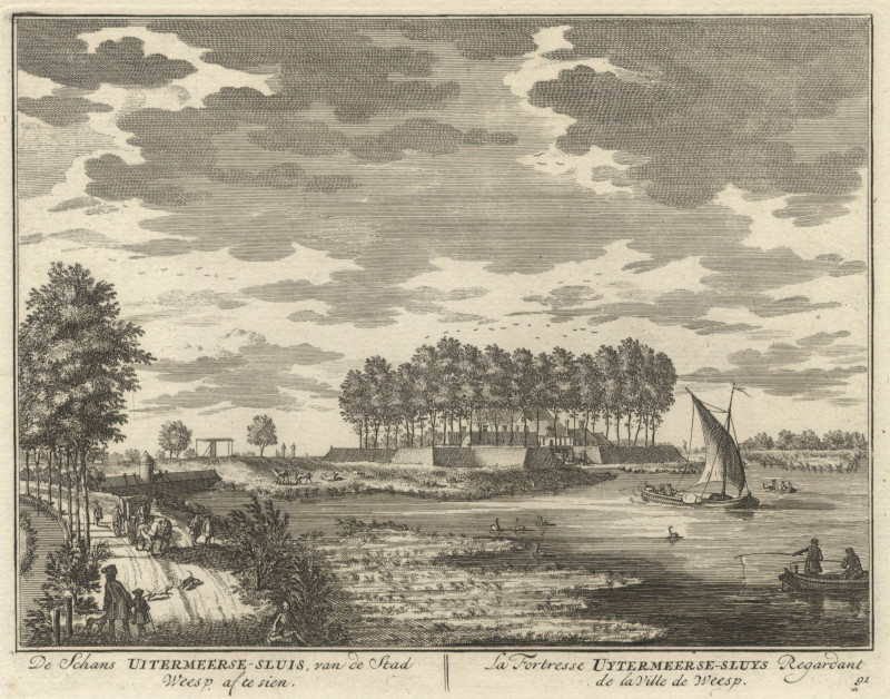 De Schans Uitermeerse-Sluis, van de Stad Weesp af te sien by D. Stoopendaal