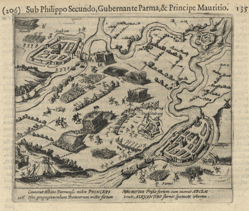 Sub Philippo Secundo, Gubernante Parma, & Principe Mauritio by Willem Baudartius