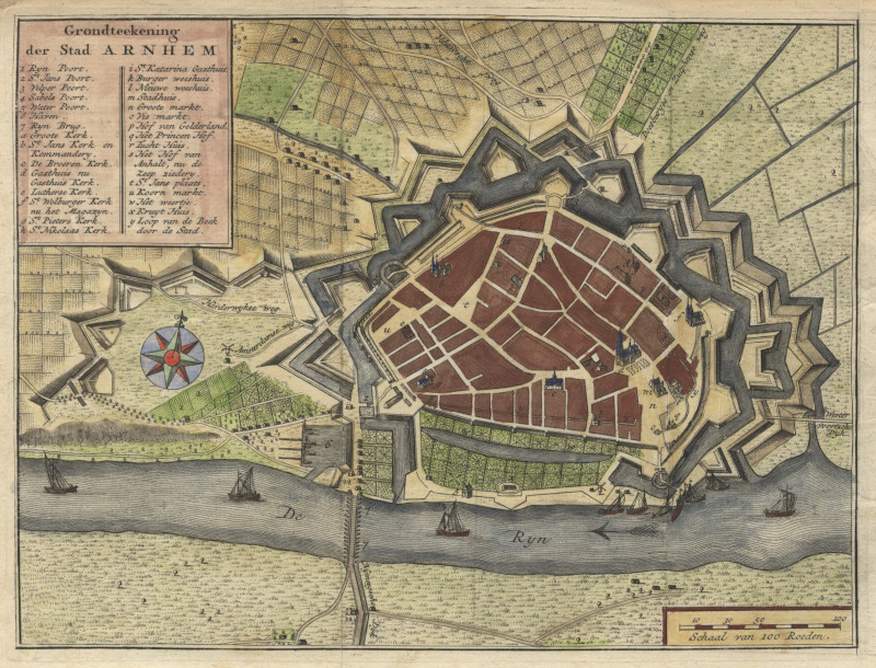 Grondteekening der Stad Arnhem by H. de Leth