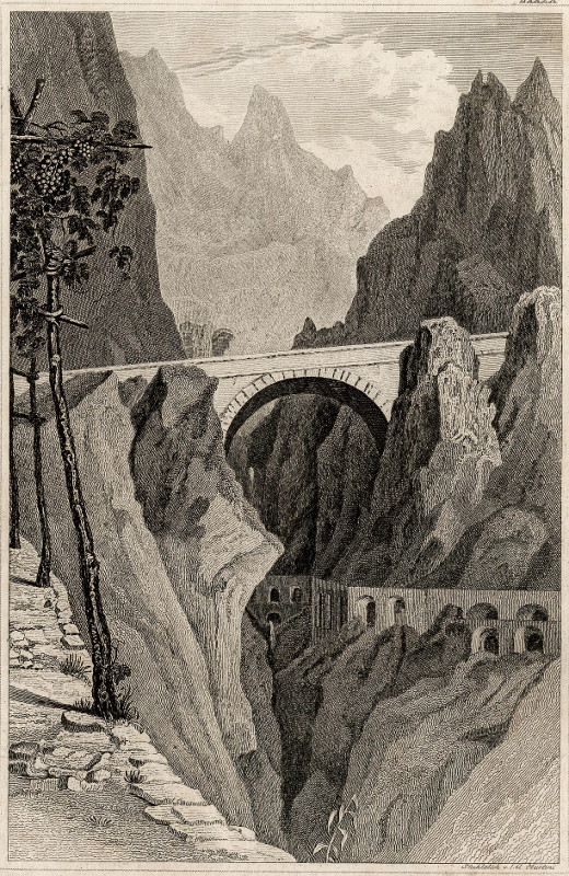 view Brucke St Louis Auf der grossen Strasse von Genua nach Nizza uber die meer - Alpen by I.G. Martini