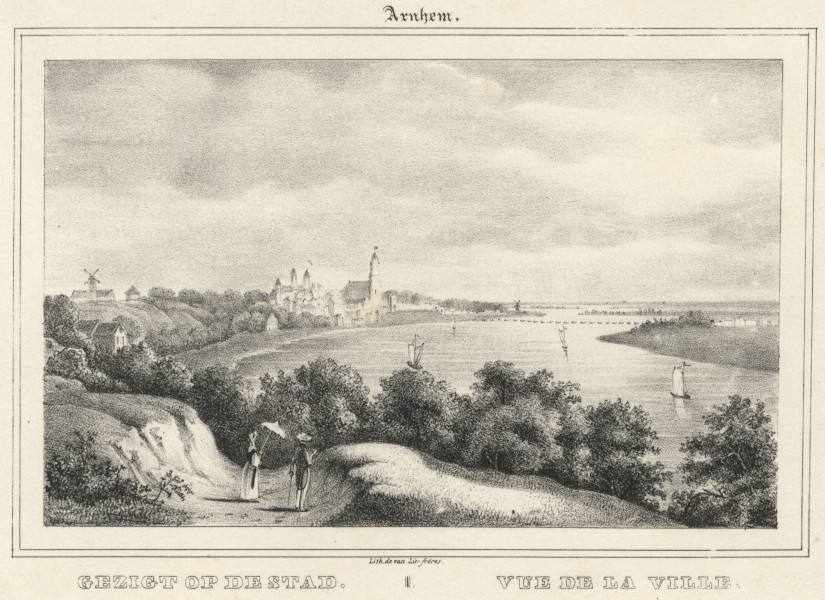 Arnhem. Gezigt op de Stad. Vue de la ville. by gebr. van Lier