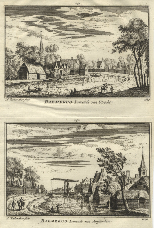 view Baembrug komende van Utrecht; komende van Amsterdam by A. Rademaker