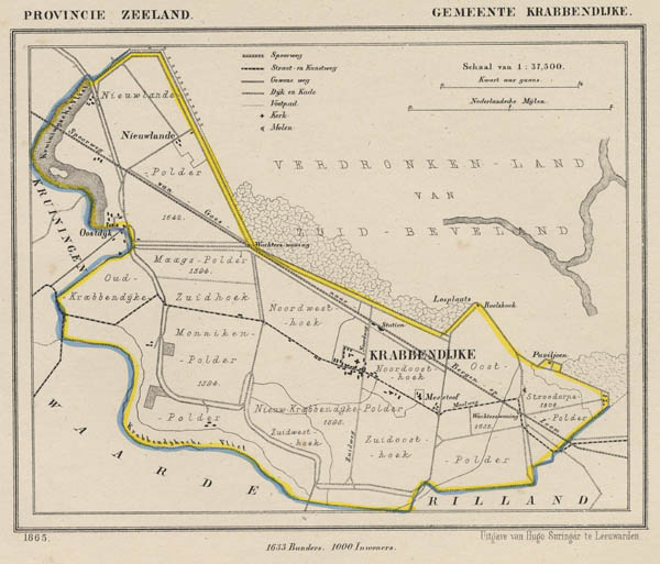 map communityplan Gemeente Krabbendijke by J Kuyper