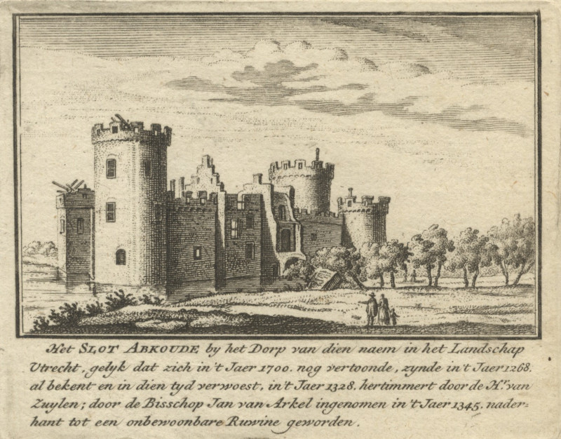 Het Slot Abkoude by het Dorp van dien naem in het Landschap Utrecht by nn naar Hendrik Numan